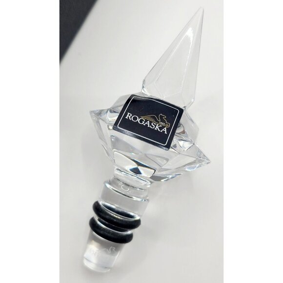 Rogaska Crystal Wine Bottle Stopper Cork For Decanter Slovenia New In Box - Picture 3 of 10